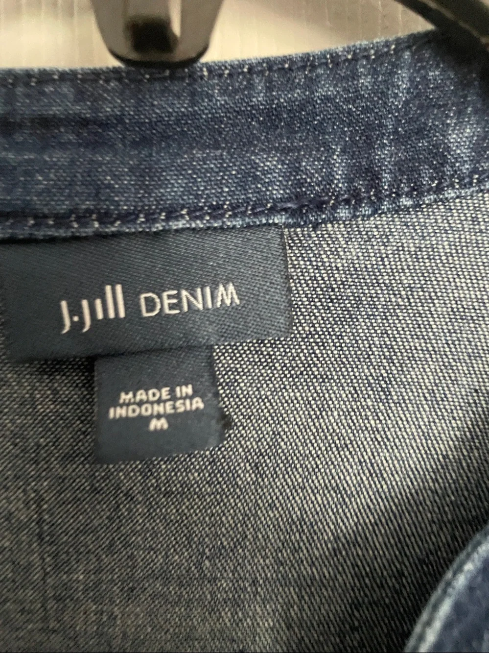 J Jill Denim Lace-Up Tunic Dress - Navy Blue in size Med
